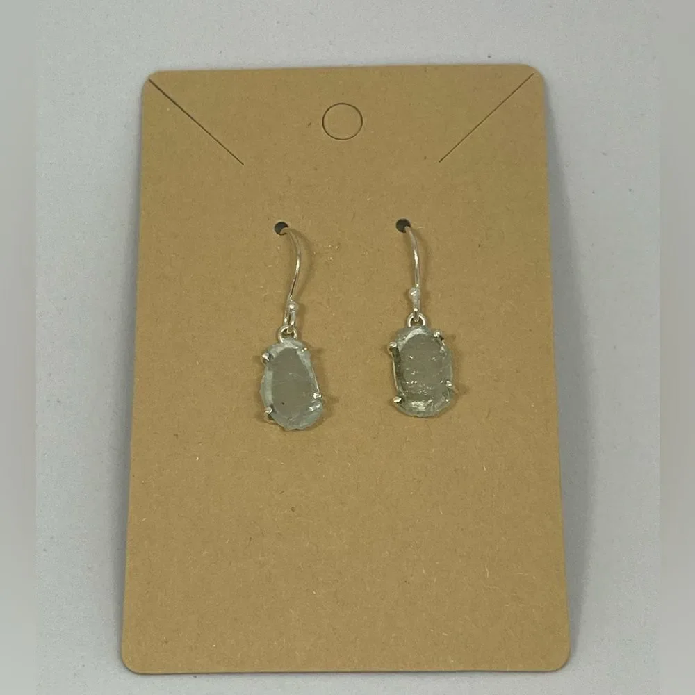 Raw Aquamarine & Sterling Silver Earrings